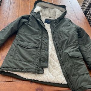 American eagle green fur lined jacket